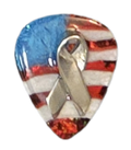 American Pride 1gram Silver Ribbon Magnetic Charm