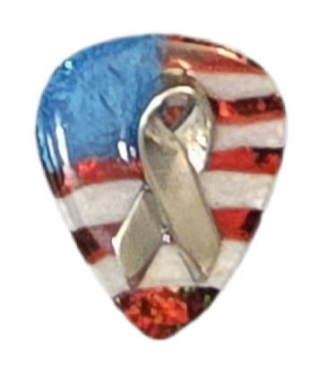 American Pride 1gram Silver Ribbon Magnetic Charm